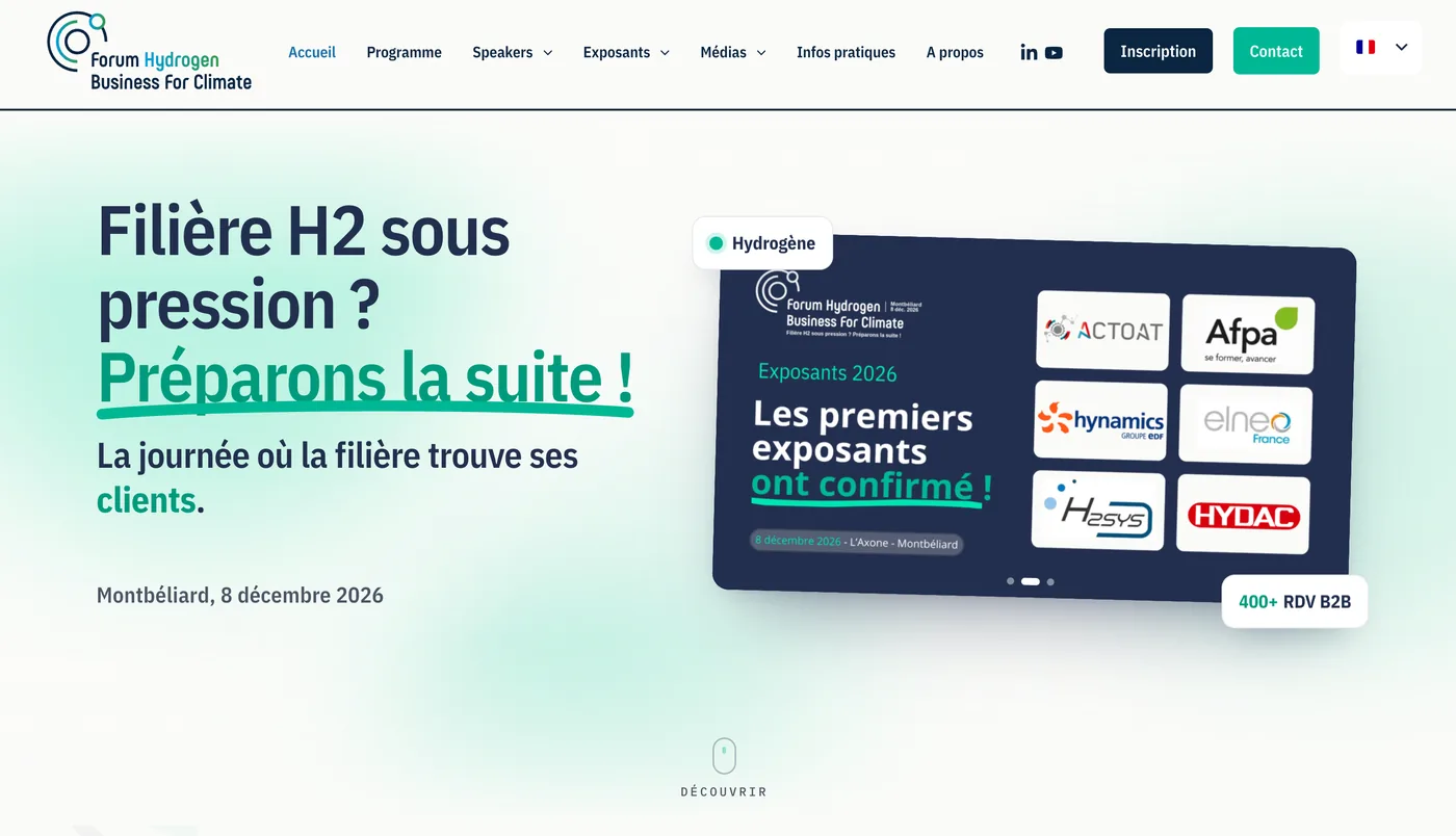 Site du Forum Hydrogen Business for Climate